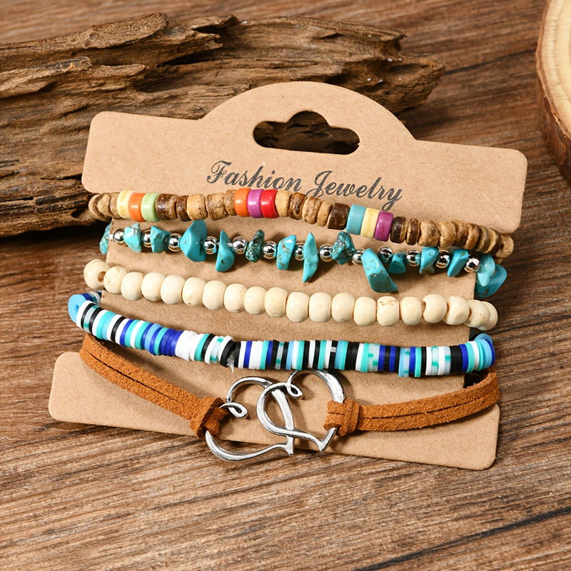 Boho-Brazalete de Perlas Orgánicas