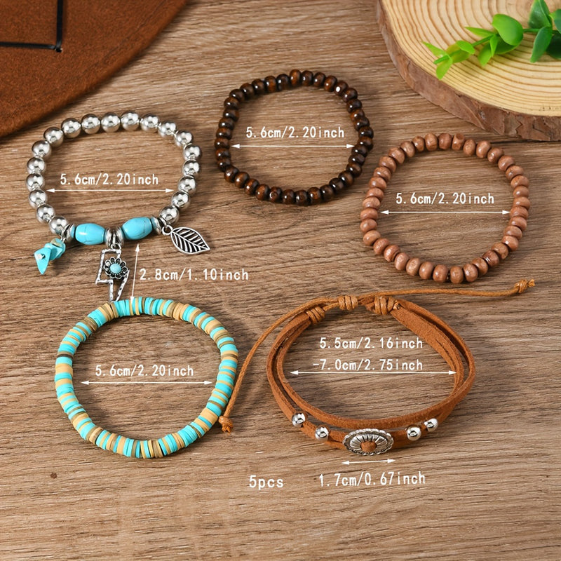 Boho-Brazalete de Perlas Orgánicas