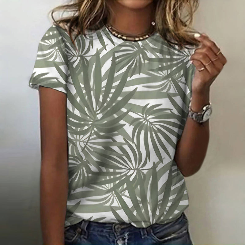 Palma | Inspiración Vintage Leaf Print T-Camisa
