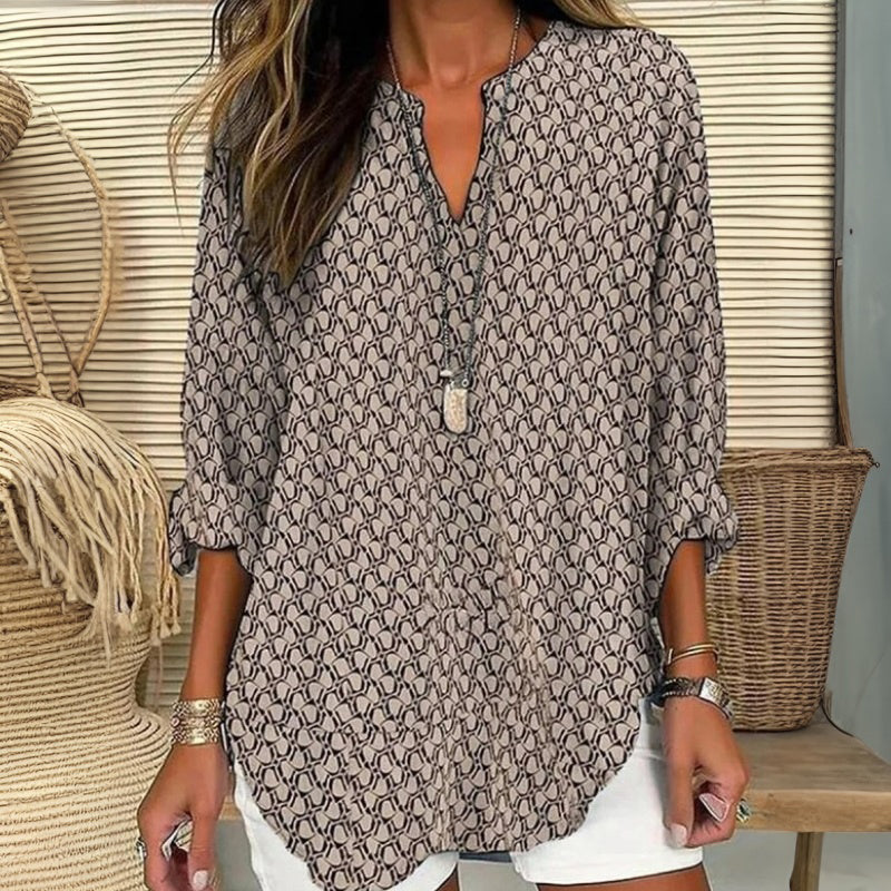 【Long Sleeve】Inspiración Vintage Casual Refinado Blusa