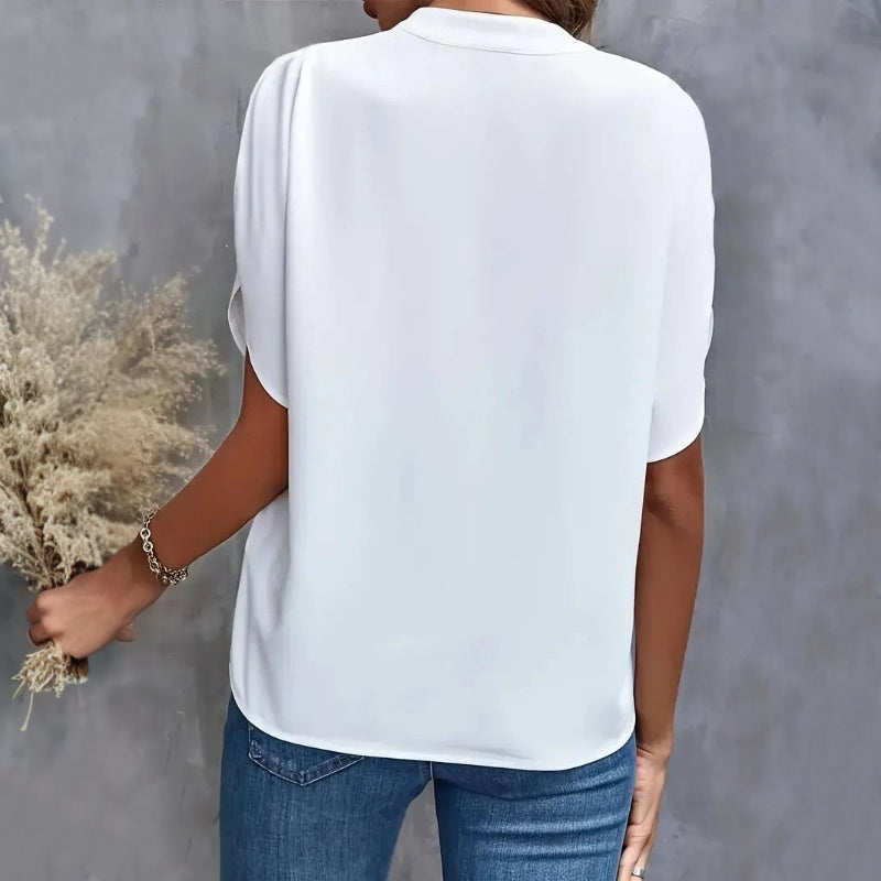 Lässige Einfarbige Blusa de Seda