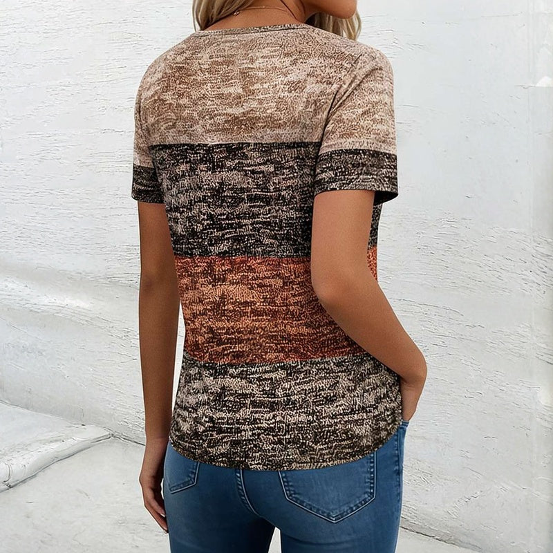Inspiración Vintage-Blusa de Seda con Farbblock