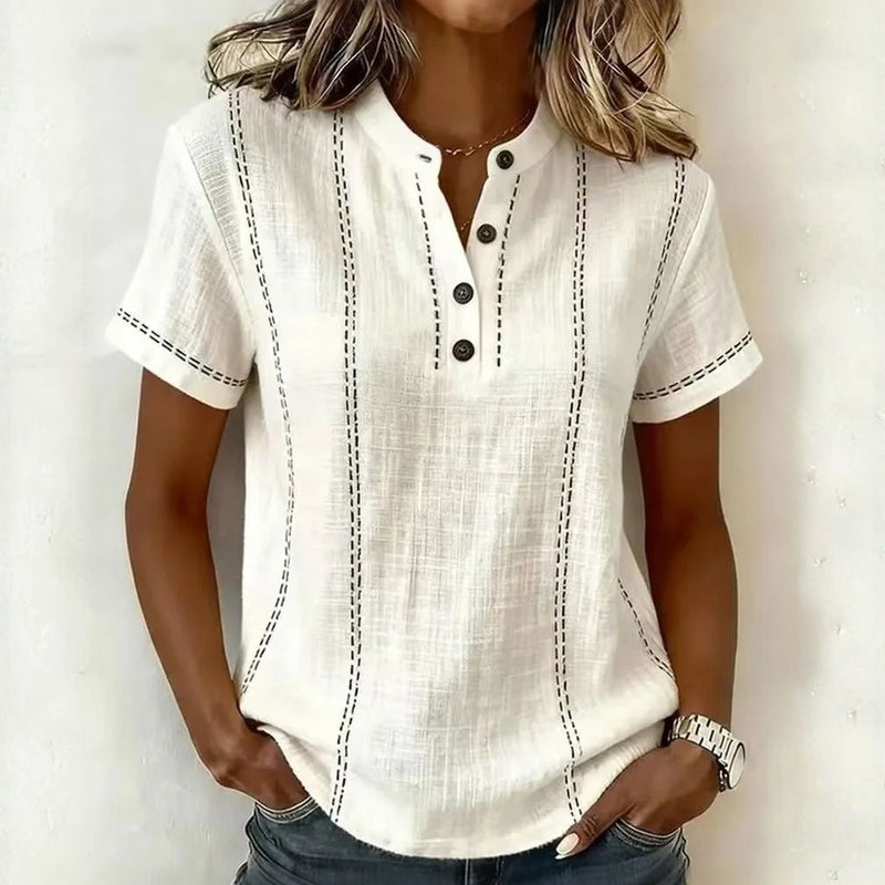 Lässige Einfarbige Blusa de Seda