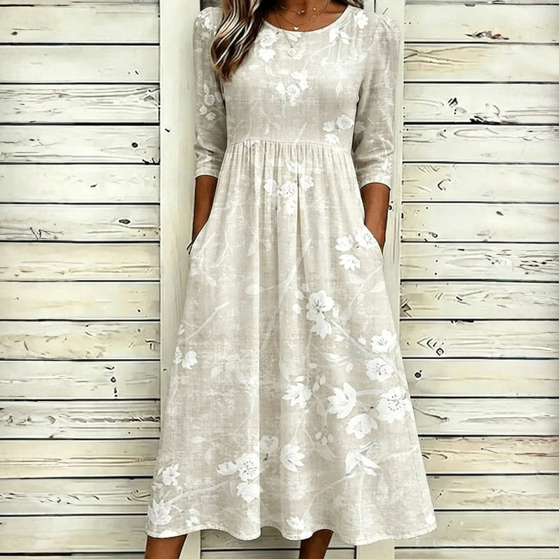 Inspiración Vintage-Vestido Haute Couture con Motivo Botánico