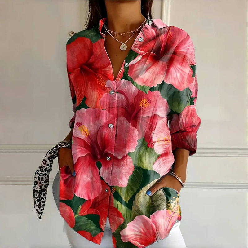Evelyn | Colorful Floral Print Blusa