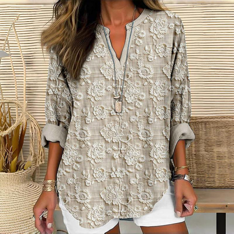 Inspiración Vintage Floral Print Blusa