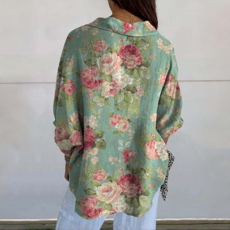 Susan | Inspiración Vintage Floral Print Blusa
