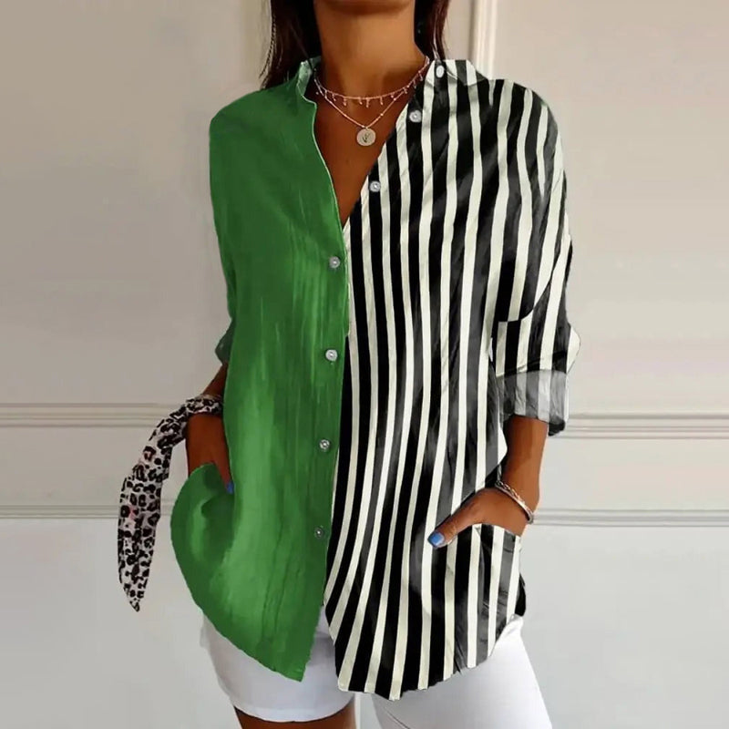 Patricia | Colour Block Striped Blusa