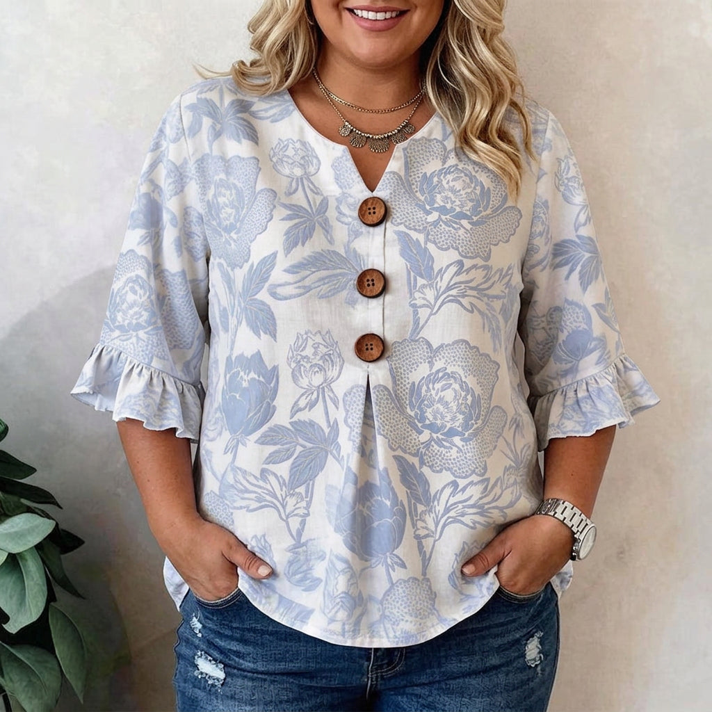Aria | Inspiración Vintage Floral Print Blusa