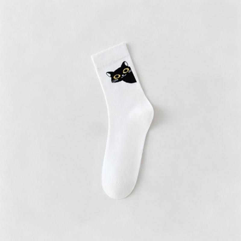 Lässige Calcetines de Hilo con Katzenmotiv