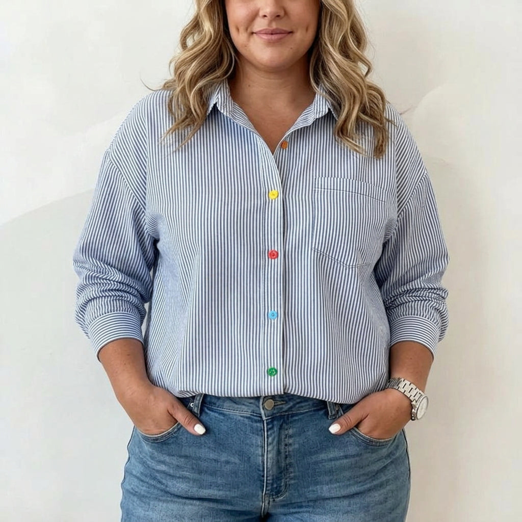 Elizabeth | Casual Refinado Striped Camisa