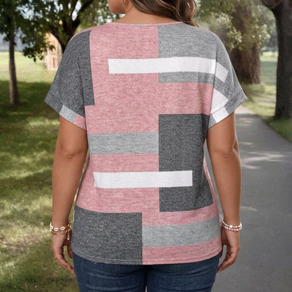Abby | Casual Refinado Color Block Blusa
