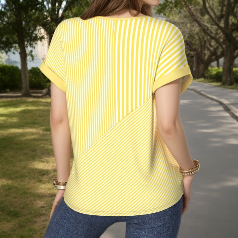 Lässige Gestreifte Blusa de Seda