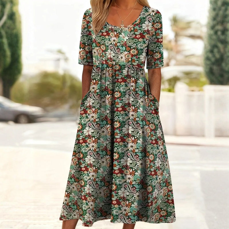 Inspiración Vintage-Vestido Haute Couture con Motivo Botánico