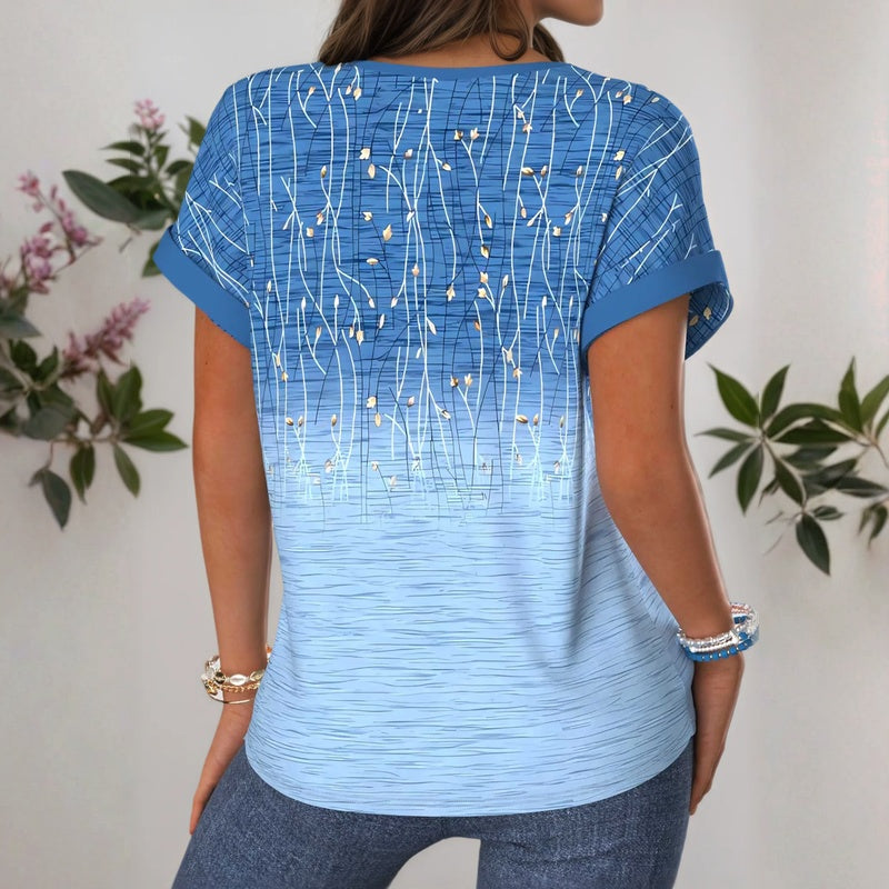 Inspiración Vintage-Blusa de Seda con Motivo Botánico
