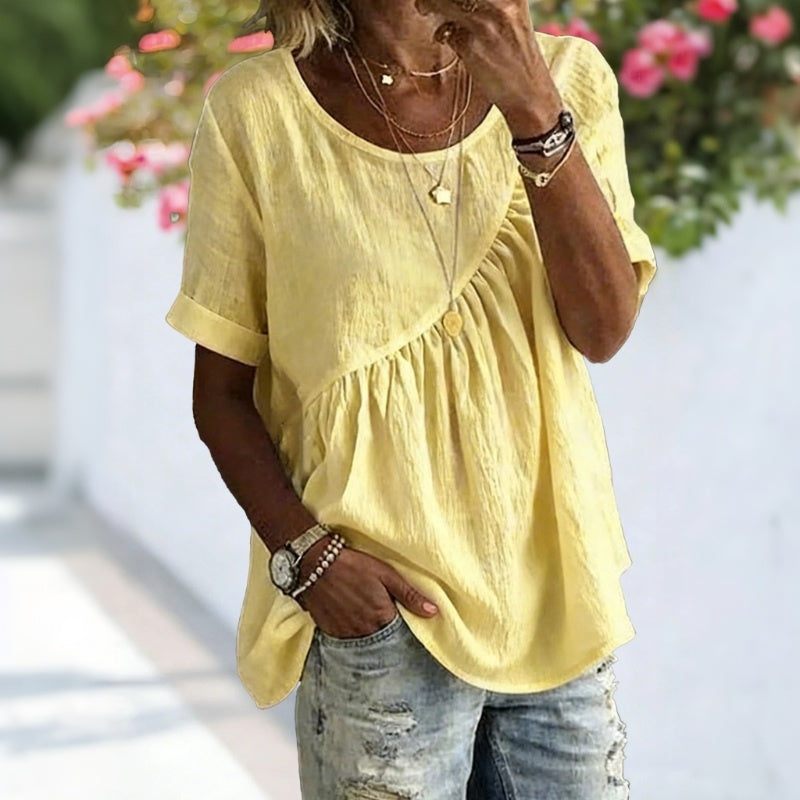 Lässige Einfarbige Blusa de Seda