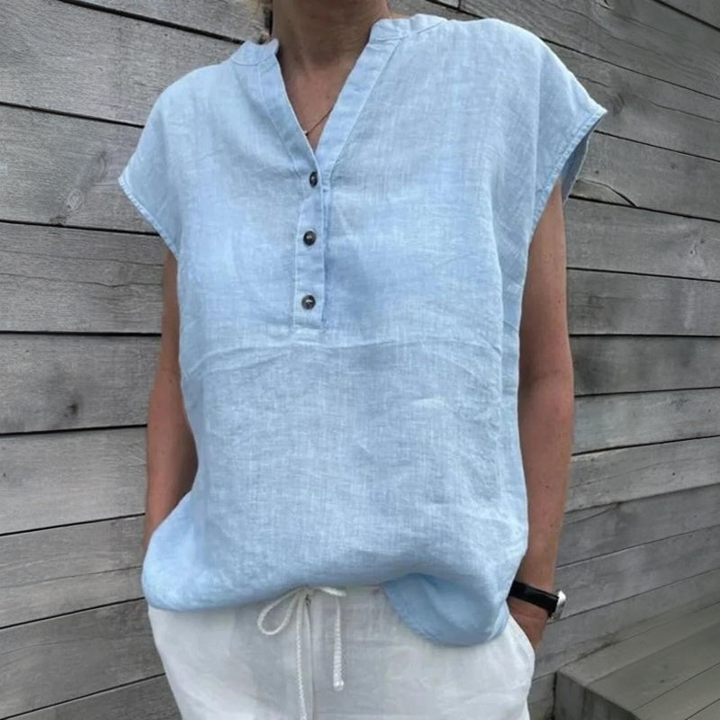Lässige Einfarbige Blusa de Seda