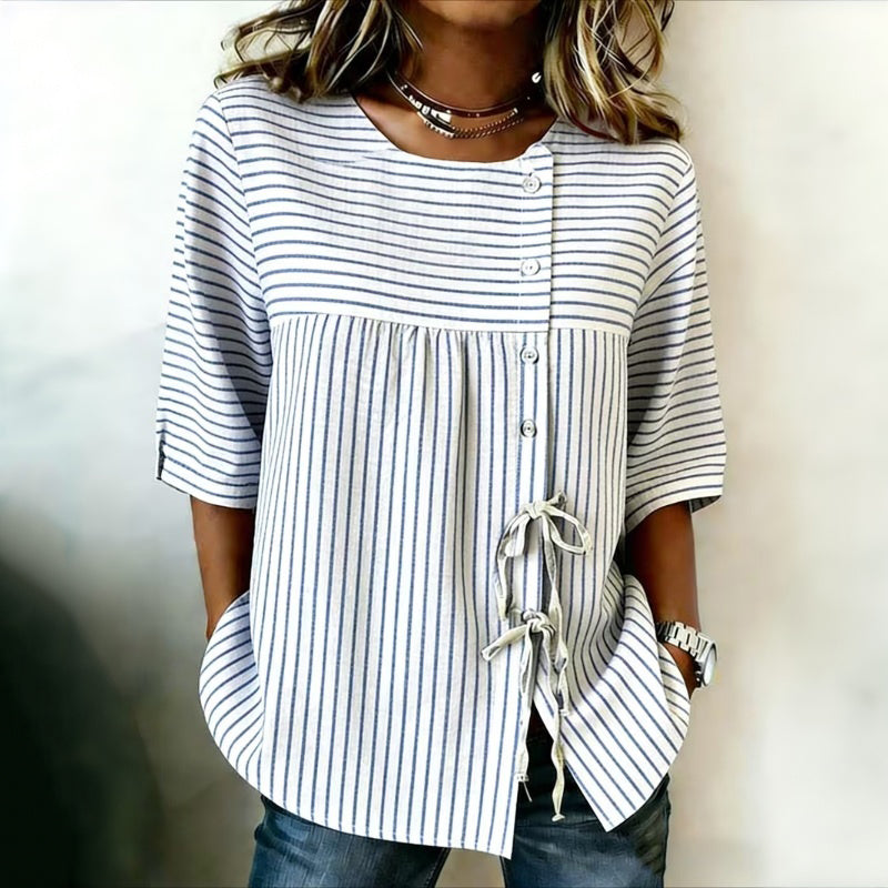 Lässige Gestreifte Blusa de Seda