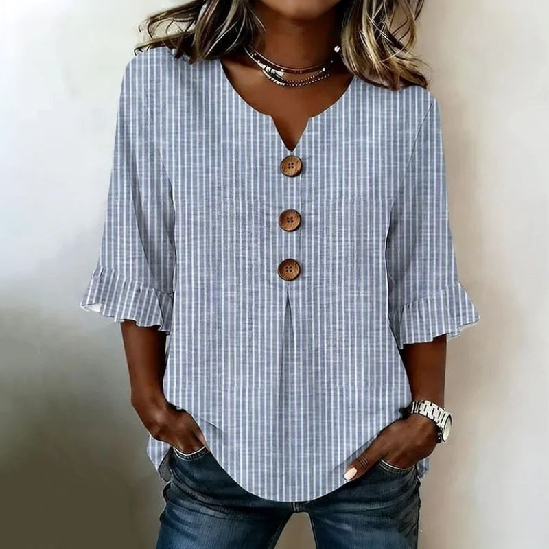 Lässige Gestreifte Blusa de Seda