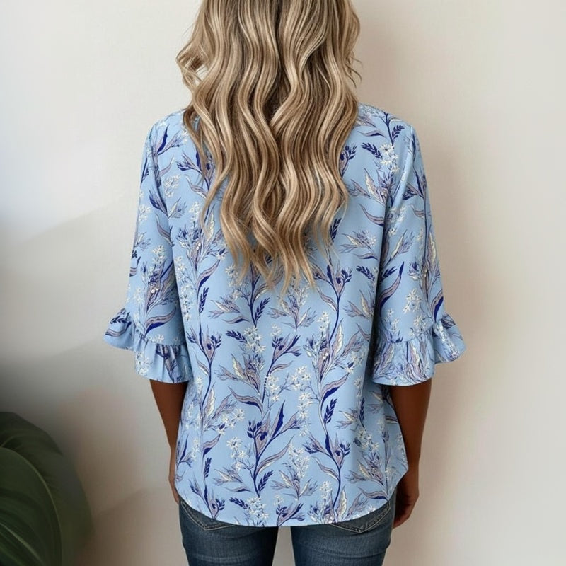 Inspiración Vintage-Blusa de Seda con Motivo Botánico