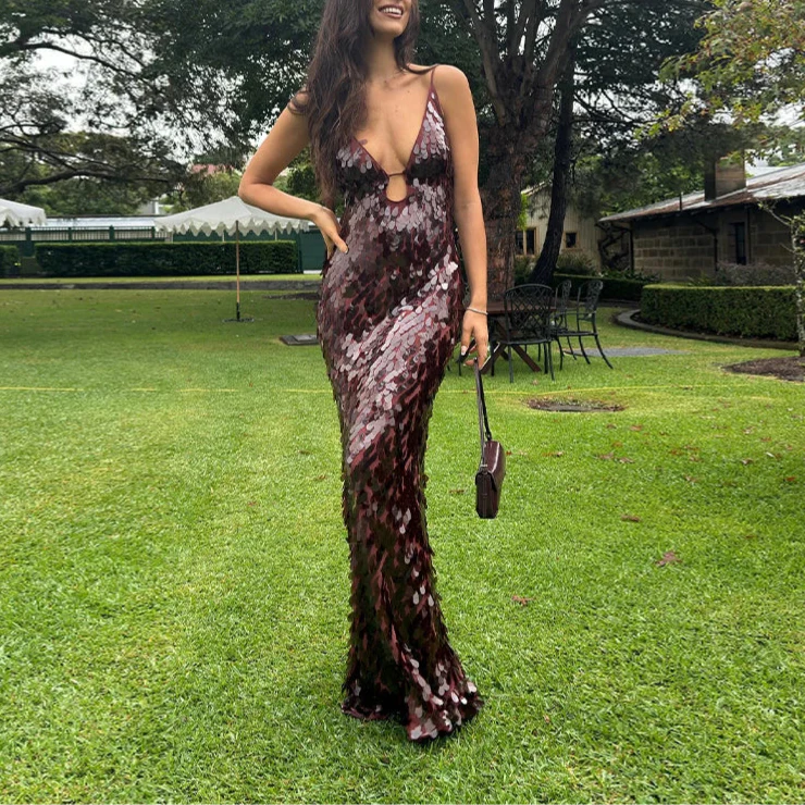 Sequin Long Party Dress
