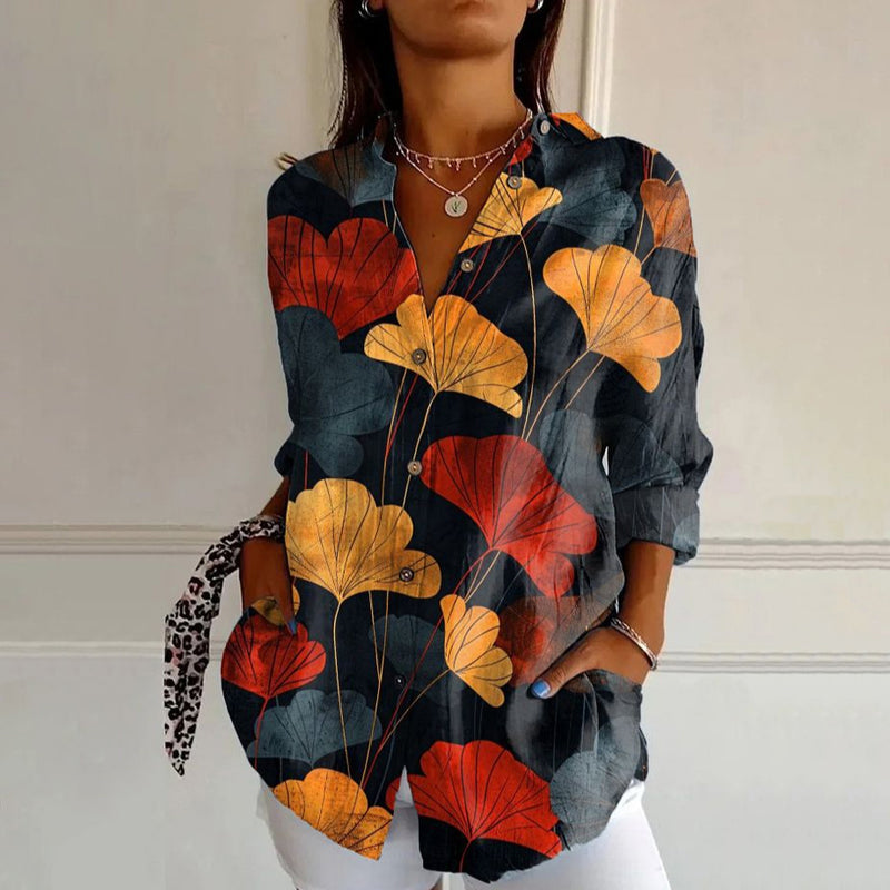 Shopie | Leaf Print Blusa