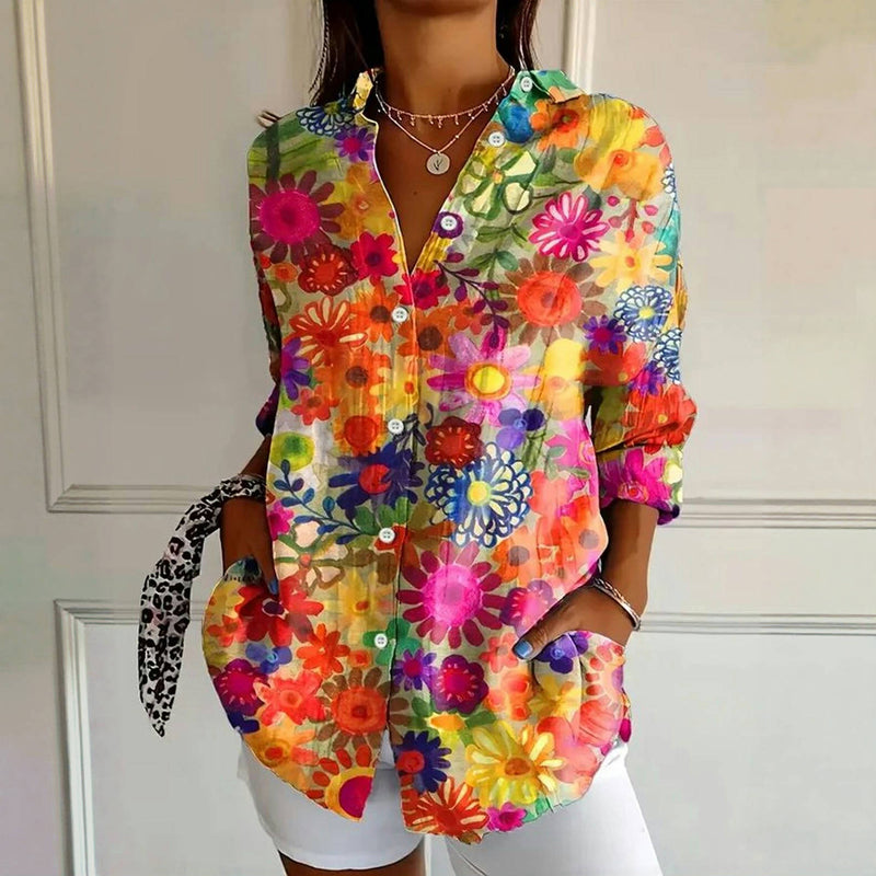 Rose | Inspiración Vintage Floral Print Blusa