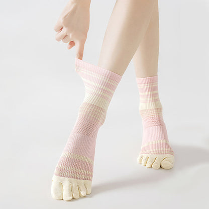 Gestreifte Und Bunte Fünf-Zehen-Calcetines de Hilo
