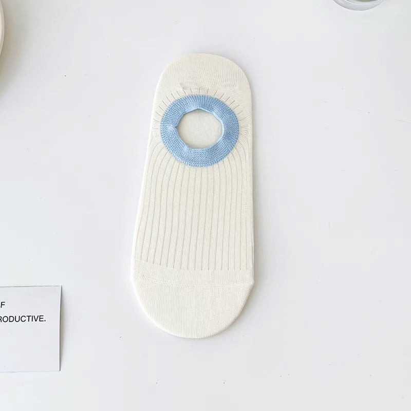 Lässige Calcetines de Hilo con Farbblockmuster