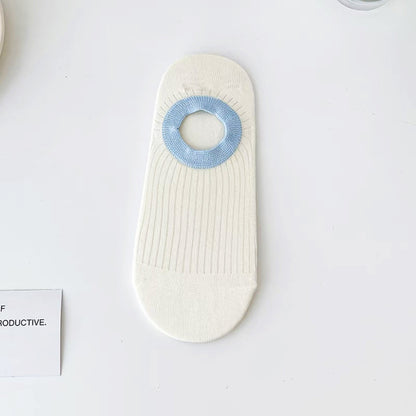 Lässige Calcetines de Hilo con Farbblockmuster