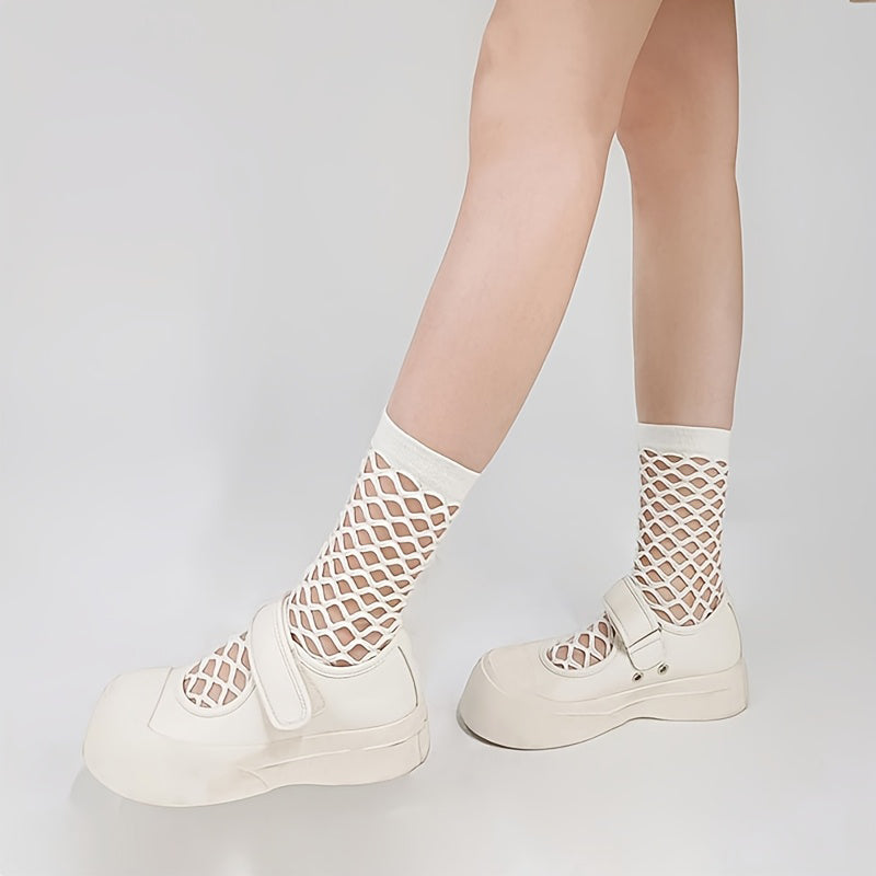 Einfarbige Durchbrochene Calcetines de Hilo