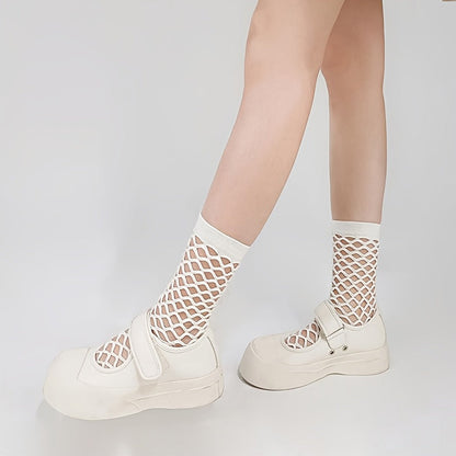 Einfarbige Durchbrochene Calcetines de Hilo