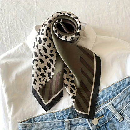 Inspiración Vintage-Foulard de Cachemira con Leopardenmuster