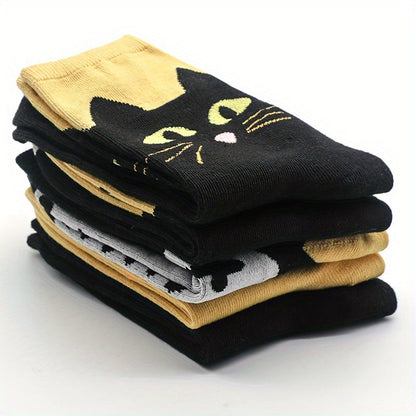 Lässige Calcetines de Hilo con Katzenmuster