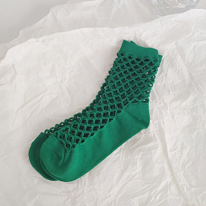 Einfarbige Durchbrochene Calcetines de Hilo