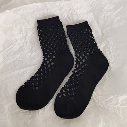 Einfarbige Durchbrochene Calcetines de Hilo