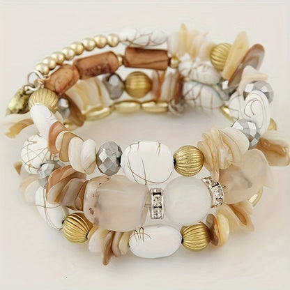 Boho-Brazalete de Perlas Orgánicas