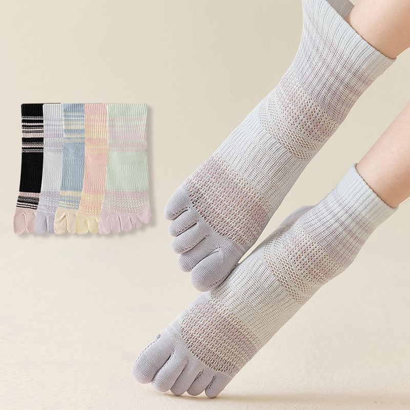 Gestreifte Und Bunte Fünf-Zehen-Calcetines de Hilo