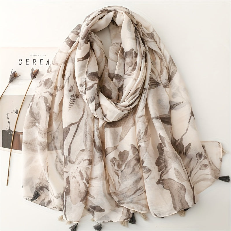 Inspiración Vintage-Foulard de Cachemira con Motivo Botánico