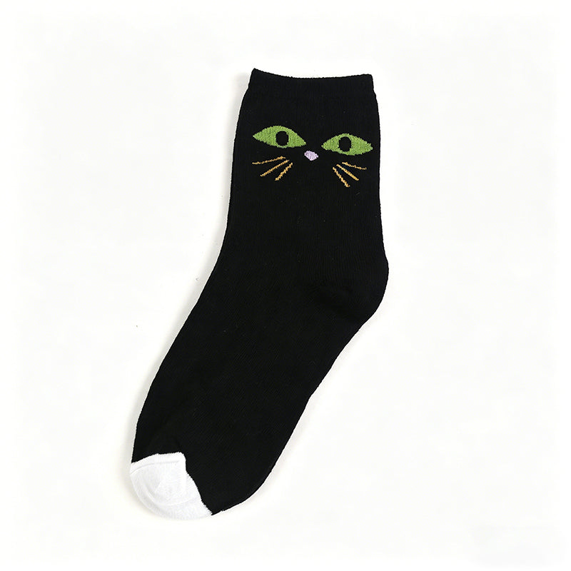 Lässige Calcetines de Hilo con Katzenmuster