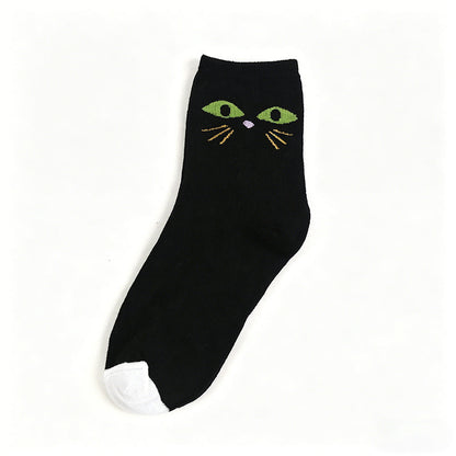 Lässige Calcetines de Hilo con Katzenmuster