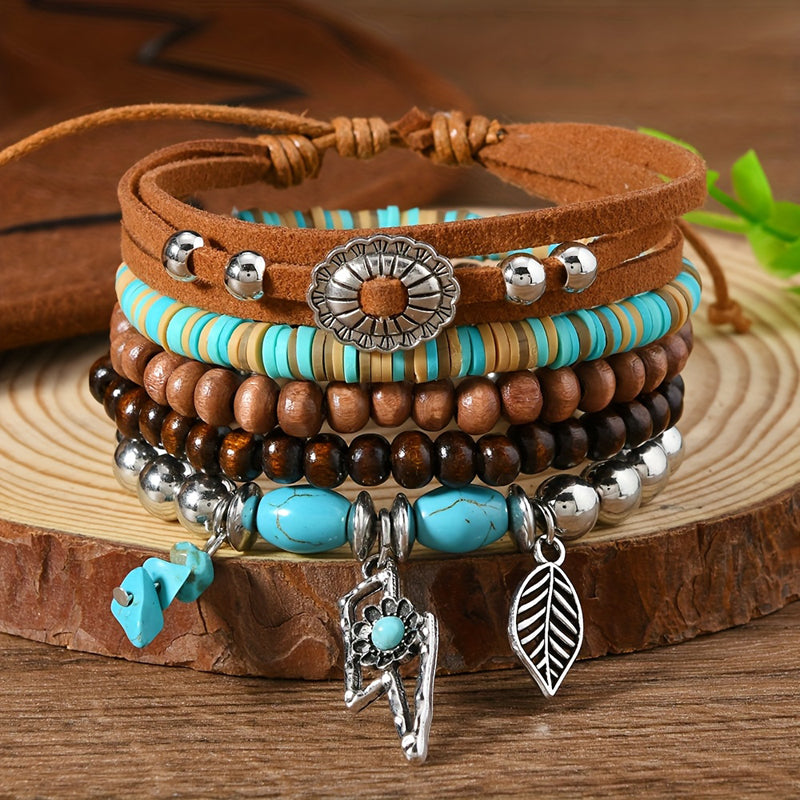Boho-Brazalete de Perlas Orgánicas