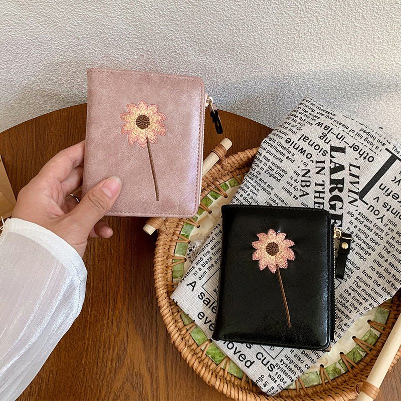Inspiración Vintage Cartera de Piel Premium con Motivo Botánico