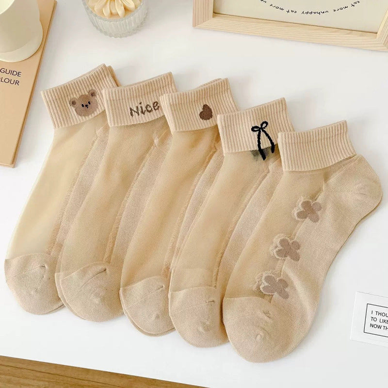 Inspiración Vintage Atmungsaktive Calcetines de Hilo