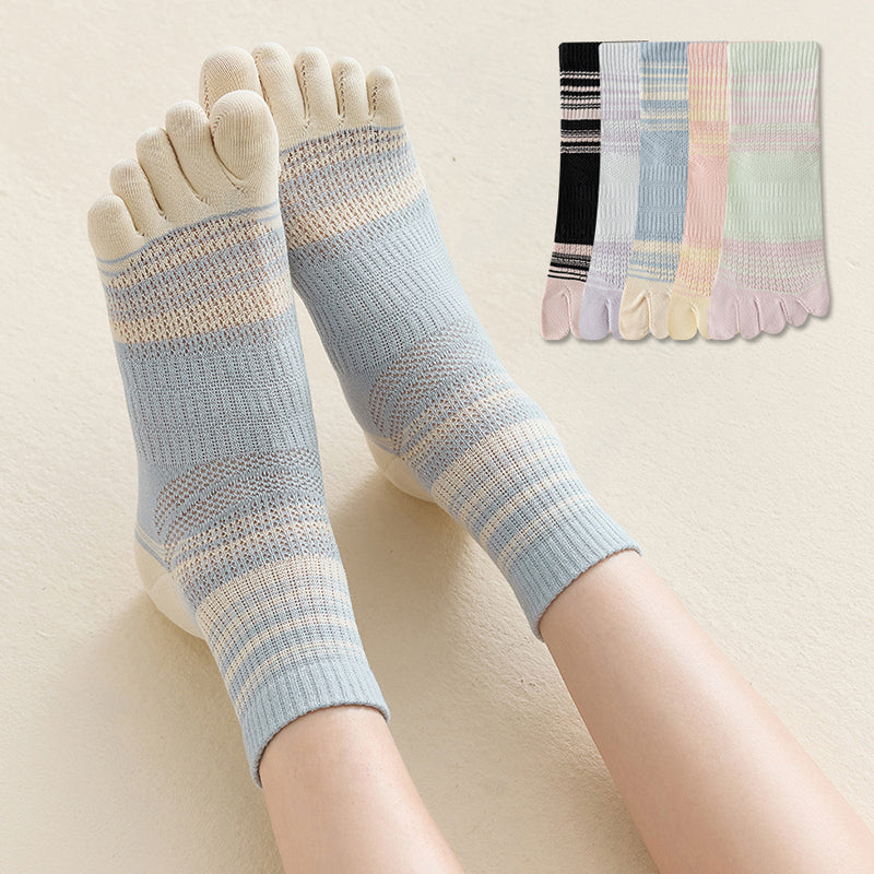 Gestreifte Und Bunte Fünf-Zehen-Calcetines de Hilo
