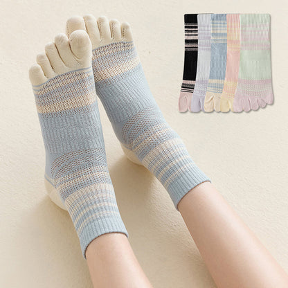 Gestreifte Und Bunte Fünf-Zehen-Calcetines de Hilo