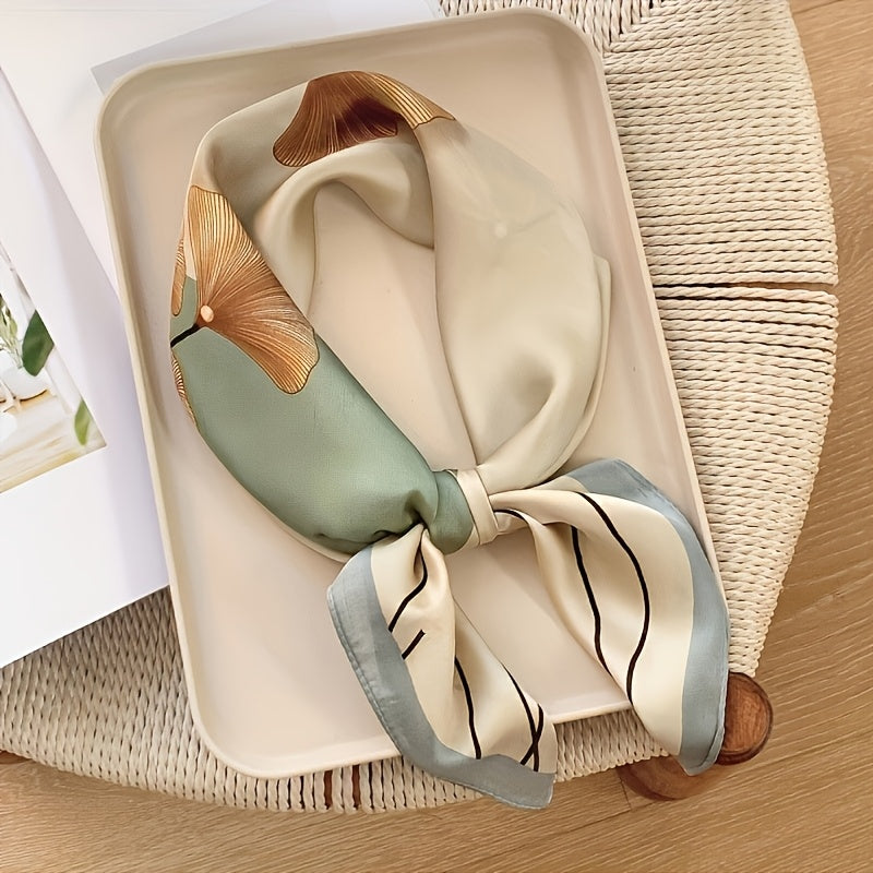 Casual Refinado Ginkgoblatt-Foulard de Cachemira