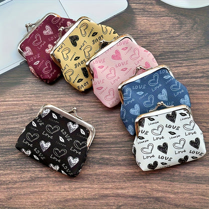 Silueta Corazón con Estampado de Autor Cartera de Piel Premium