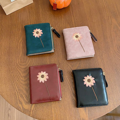 Inspiración Vintage Cartera de Piel Premium con Motivo Botánico