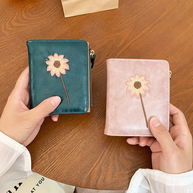 Inspiración Vintage Cartera de Piel Premium con Motivo Botánico
